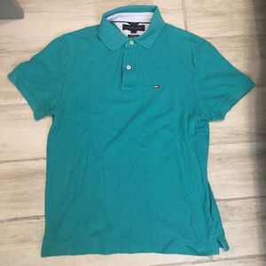 Tommy Hilfiger Teal Polo Custom Fit Size Medium